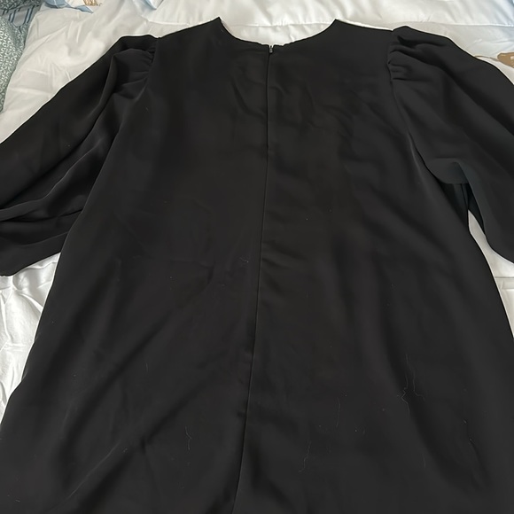 Anne Fontaine SEVOL BLACK CREPE BLOUSE With White Geometric Patterns - Picture 3 of 3